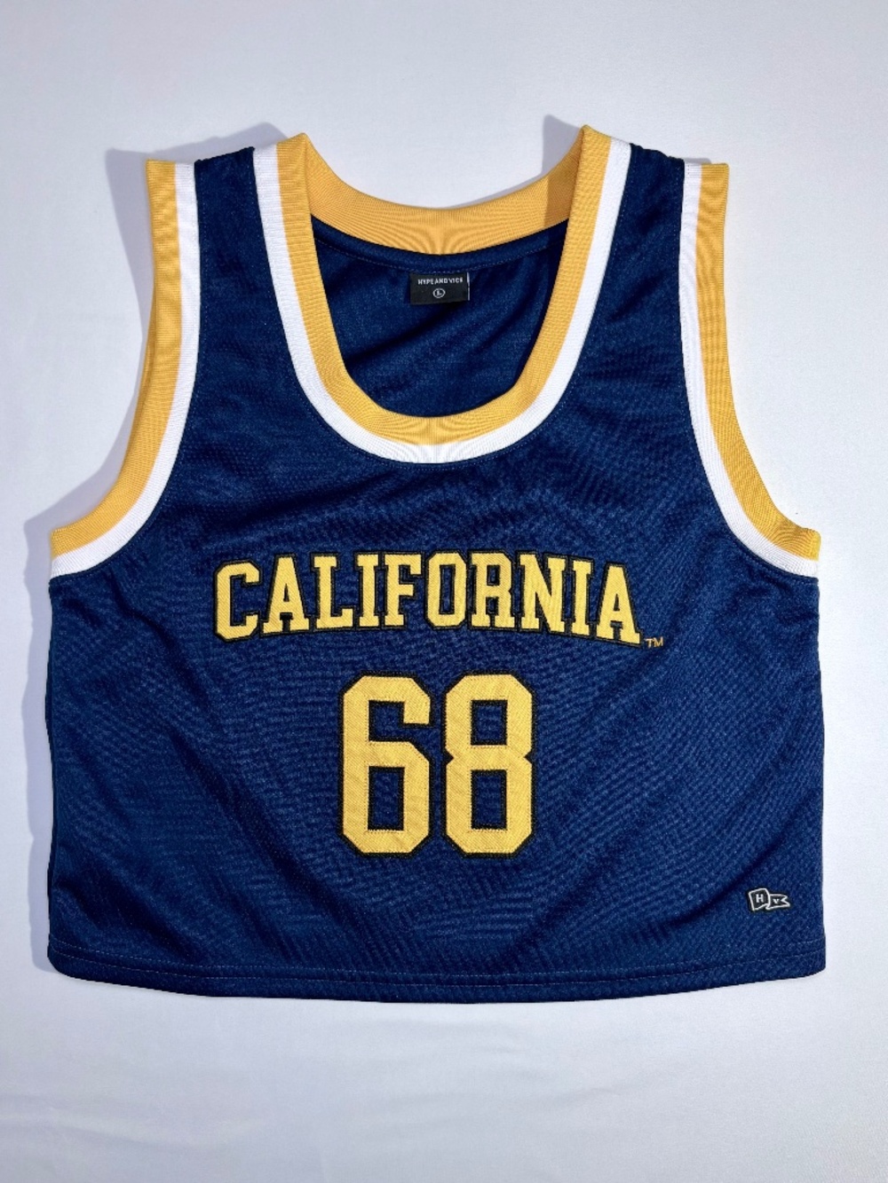 Hype & Vice UC Berkeley Cal Cropped Basketball Jersey-Size L